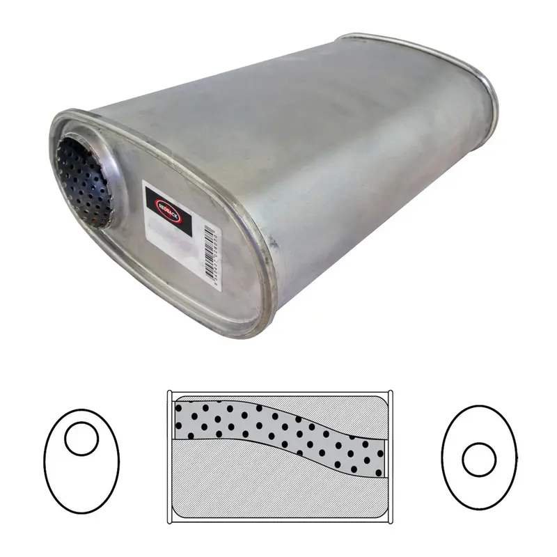 10" X 4" Oval, 14" Long, 2 1/4" Offset/Centre, Megaflow (No Spigots) 1