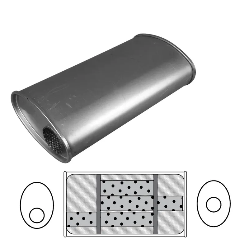 11" X 6" Oval, 20" Long, 2 1/4" Offset/Centre, Triflow (No Spigots) 2