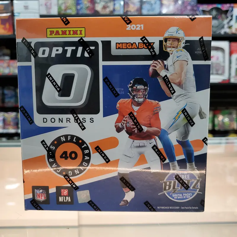 2021 Donruss Optic Football Mega Box (Blue Hyper Parallels) 1