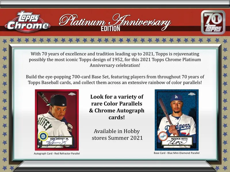 2021 Topps Chrome Platinum Anniversary Baseball Hobby Box 1