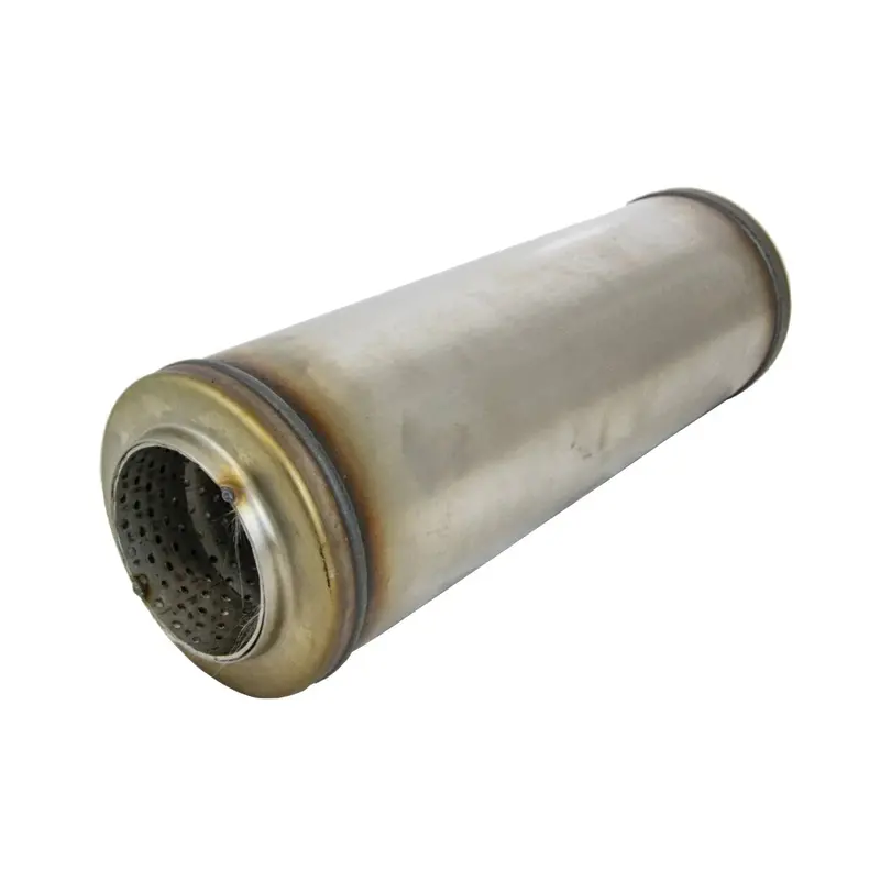 5" Round 3" Inlet 14" Long 409 Stainless Resonator 1