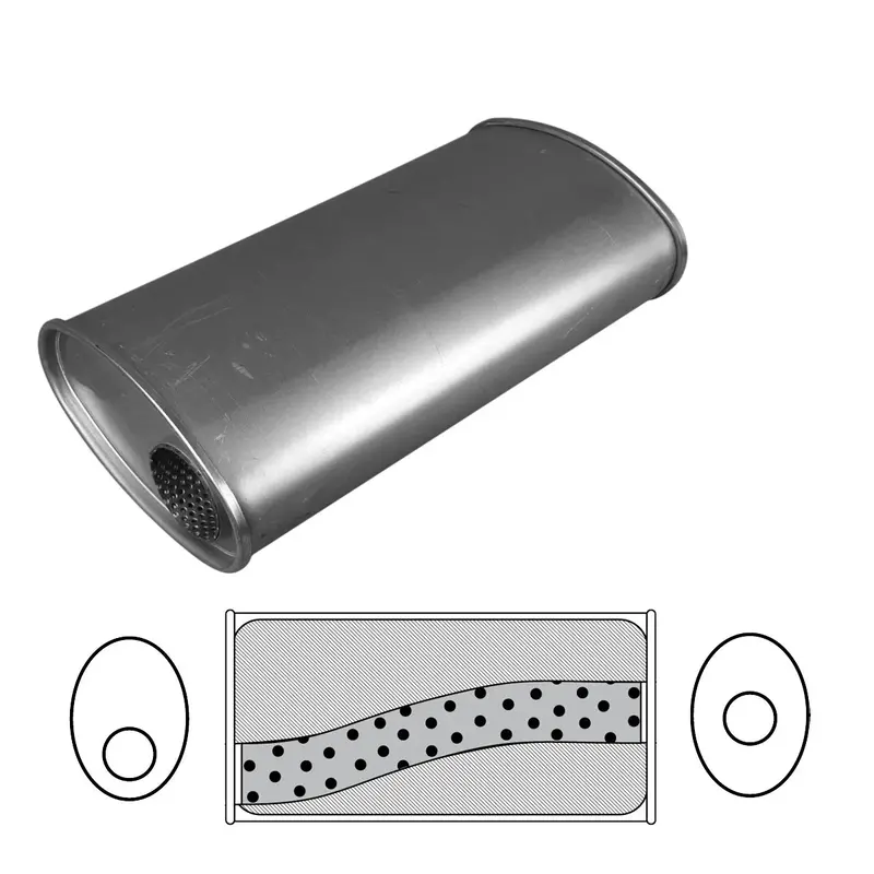 8" X 4" Oval, 14" Long, 2", O/C, No Spigots, Mega Power, Mild 1
