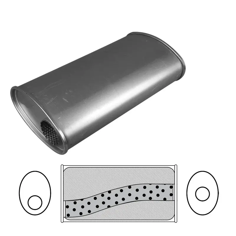 8" X 4" Oval, 14" Long, 2" Offset/Centre, Megaflow 1