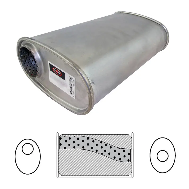 8" X 4" Oval, 14" Long, 2" Offset/Centre, Megaflow (No Spigots) 2
