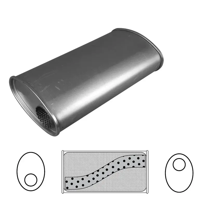 8" X 4" Oval, 16" Long, 2 1/2", O/O, No Spigots, Mega Power, Mild 1