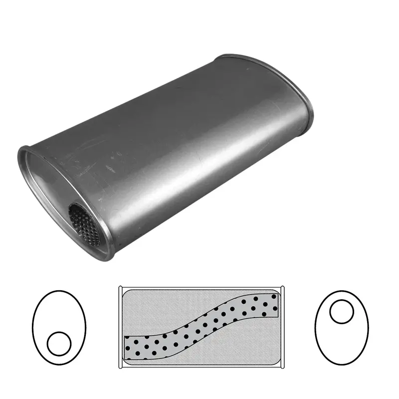 8" X 4" Oval, 16" Long, 2", O/O, No Spigots, Mega Power, Mild 1
