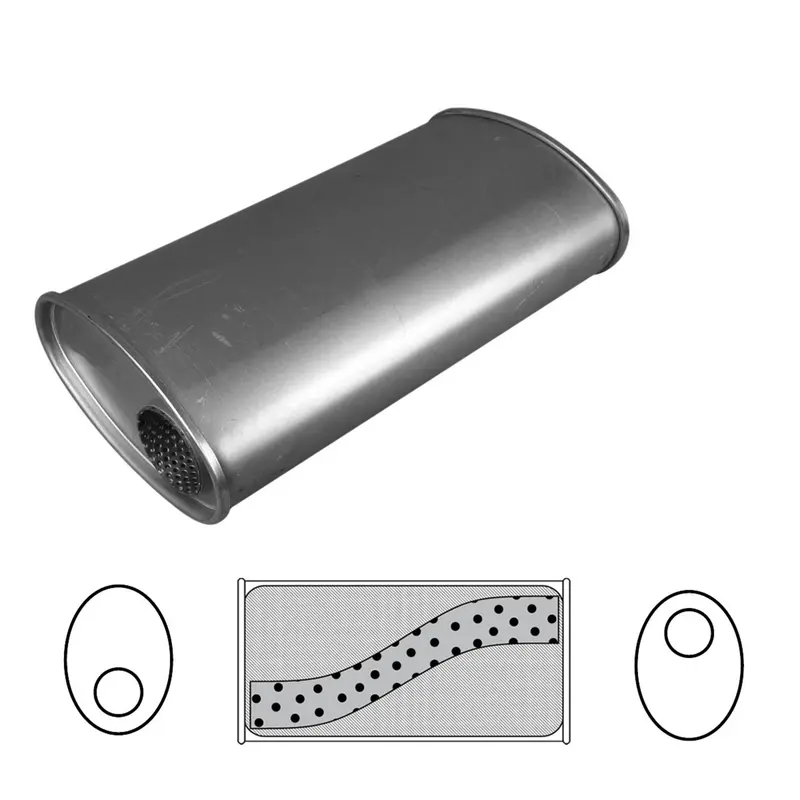 8" X 5" Oval, 14" Long, 3" Offset/Offset, Megaflow (No Spigots) 2