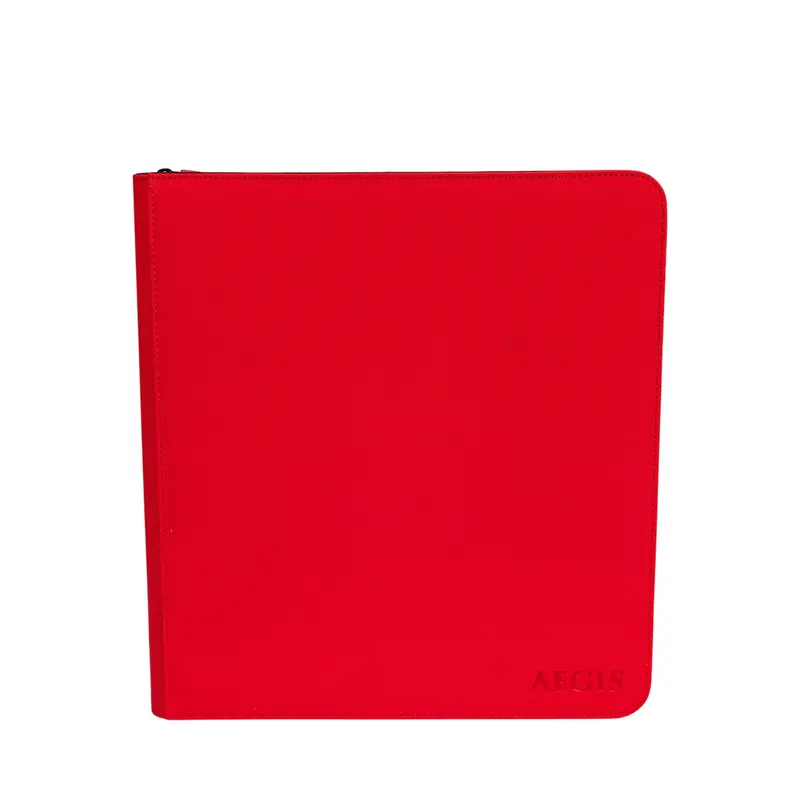 Aegis: 12-Pocket Diamond-Zip Binder (Red) 1
