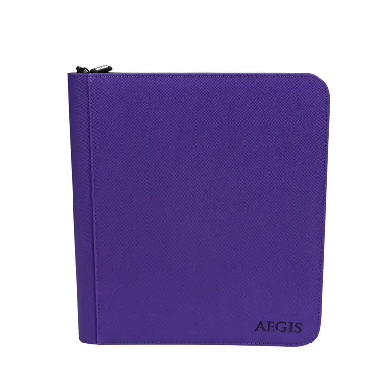 Aegis: 4-Pocket Diamond-Zip Toploader Binder (Purple) 1