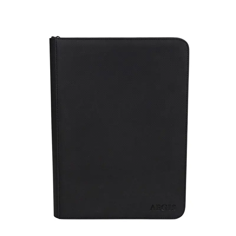 Aegis: 9-Pocket Diamond-Zip Binder (Black) 1