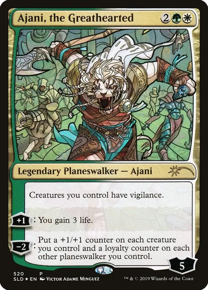 Ajani, The Greathearted (Stained Glass) (520) (Sld) 1