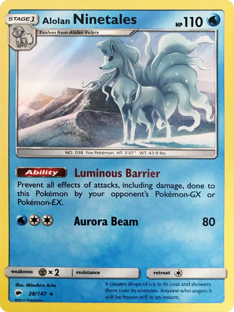 Alolan Ninetales - 28/147 (Water Web Holo) (028/147) (Mcap) 1