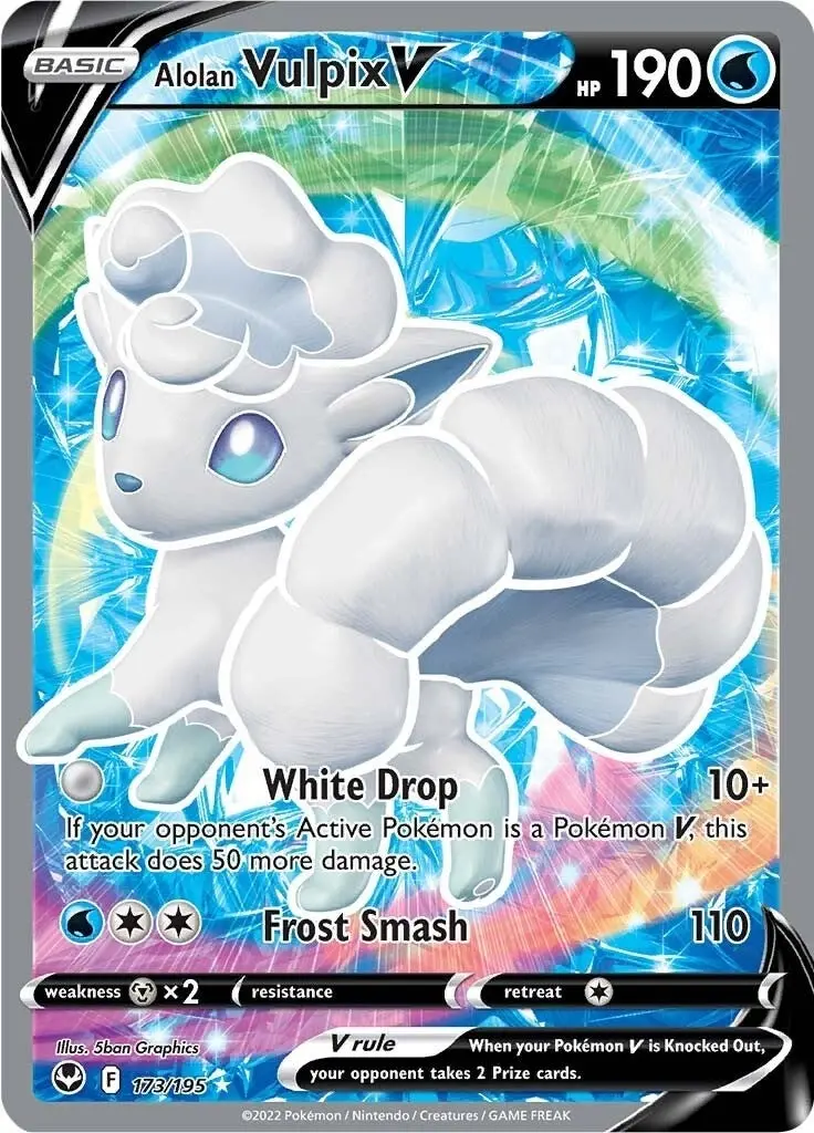 Alolan Vulpix V (Full Art) (173/195) (Swsh12) 1