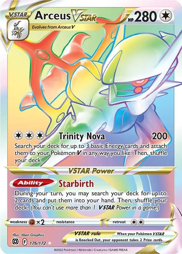 Arceus Vstar (Secret) (176) (176/172) (Swsh09) 1