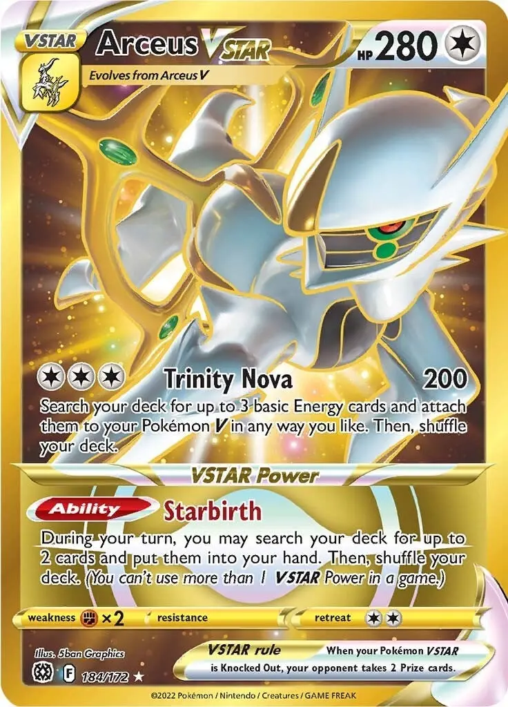 Arceus Vstar (Secret) (184) (184/172) (Swsh09) 1