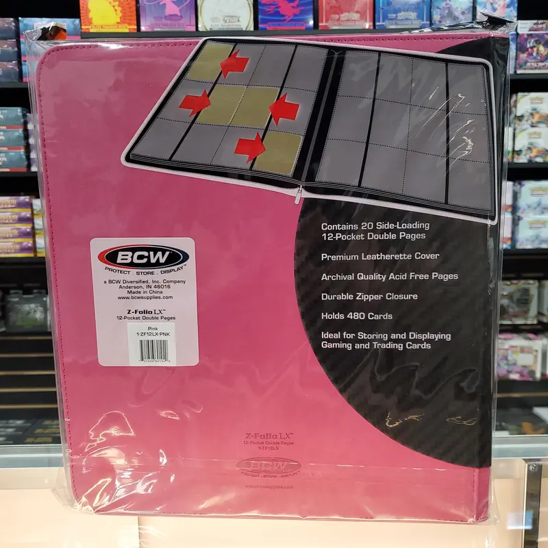 Bcw: 12 Pocket Z-Folio Lx Zipper Binder (Pink) 2