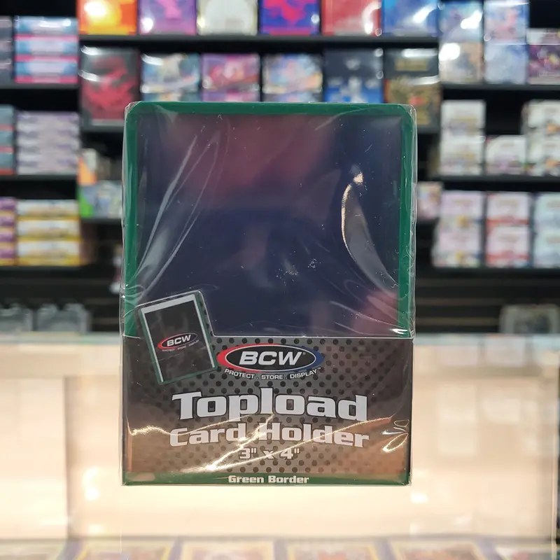 Bcw: 3X4 Standard Toploader 25Ct - Green Border 1