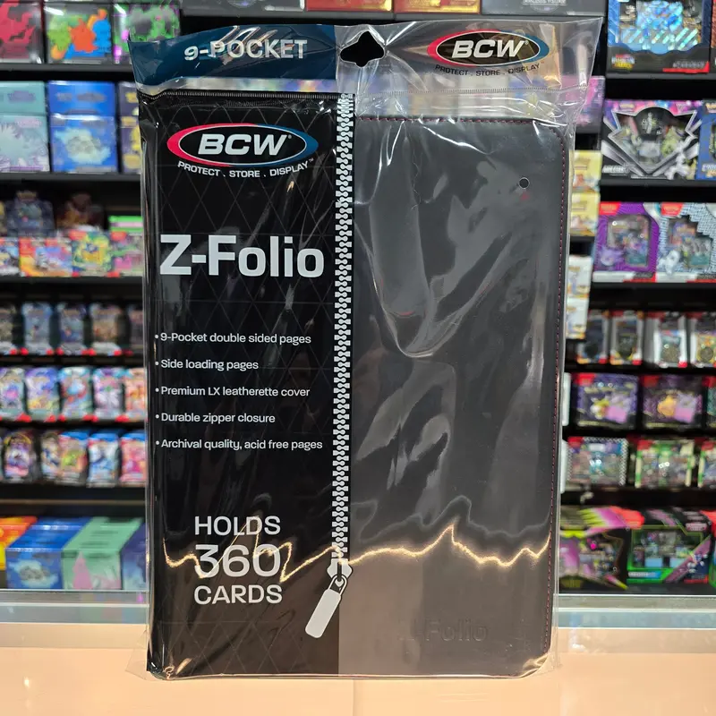 Bcw: 9 Pocket Z-Folio Zipper Binder (Black) 1