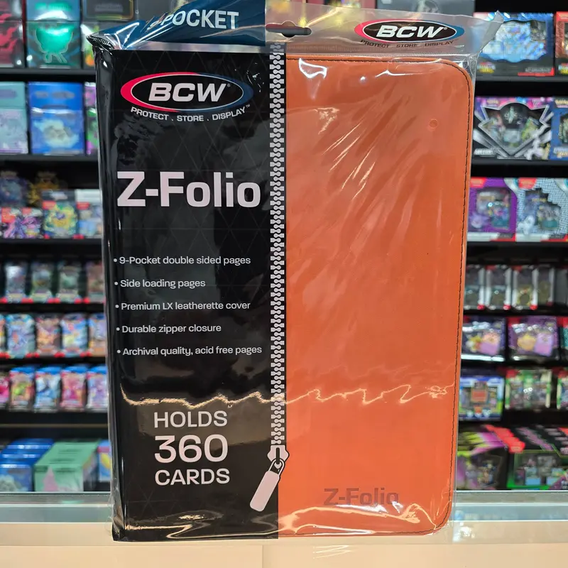 Bcw: 9 Pocket Z-Folio Zipper Binder (Orange) 1