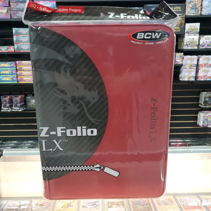 Bcw: 9 Pocket Z-Folio Zipper Binder (Red) 1