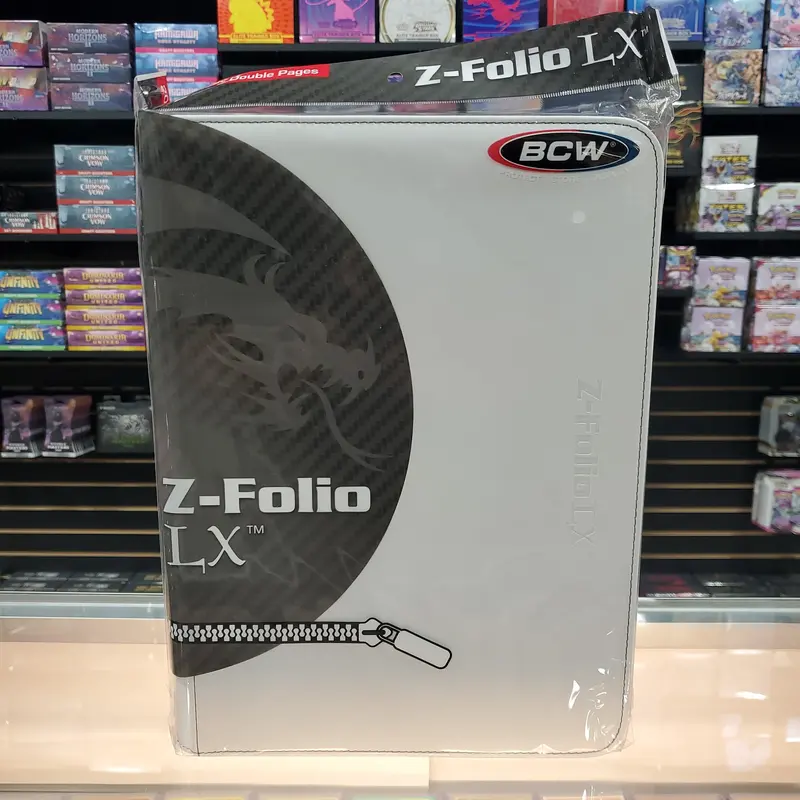 Bcw: 9 Pocket Z-Folio Zipper Binder (White) 1