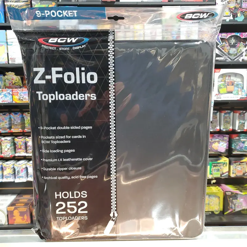 Bcw: Toploaders 9 Pocket Z-Folio Lx Zipper Binder - Black 1