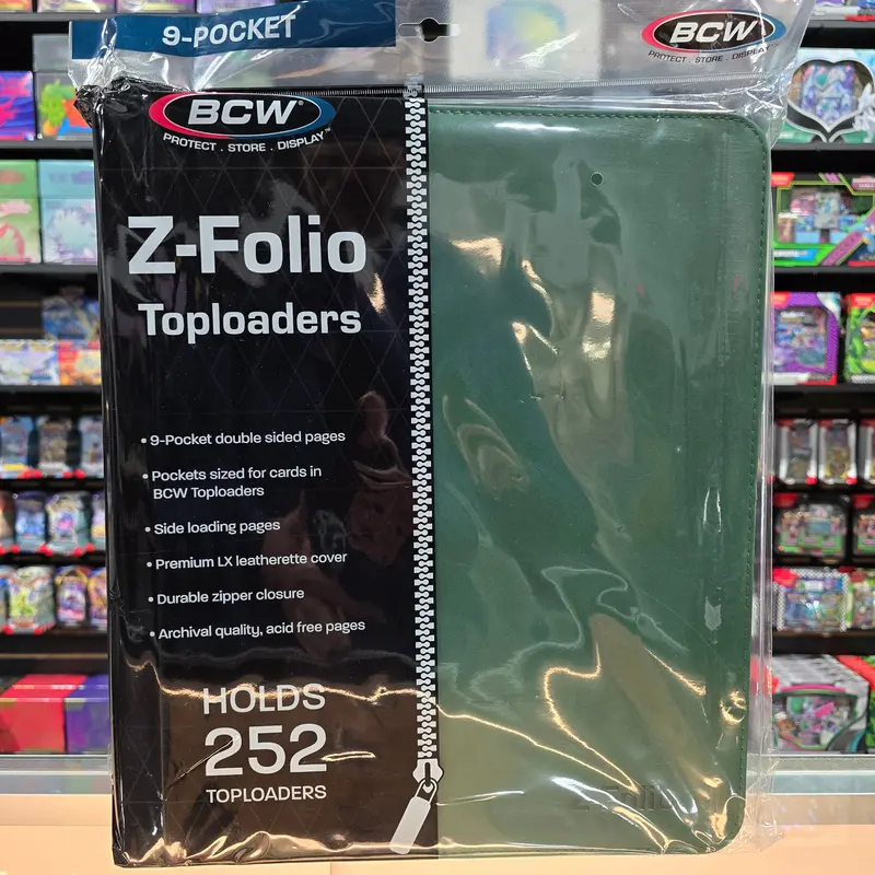 Bcw: Toploaders 9 Pocket Z-Folio Lx Zipper Binder - Green 1
