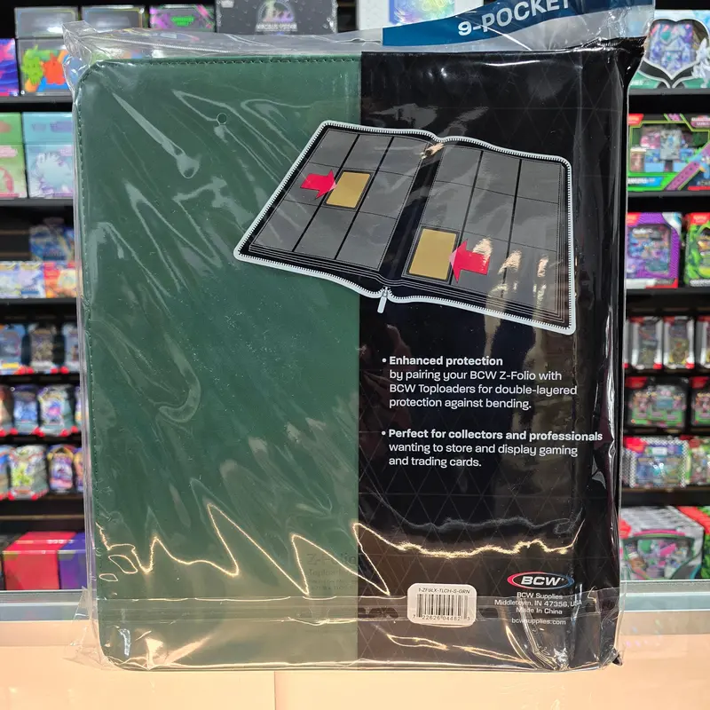 Bcw: Toploaders 9 Pocket Z-Folio Lx Zipper Binder - Green 2
