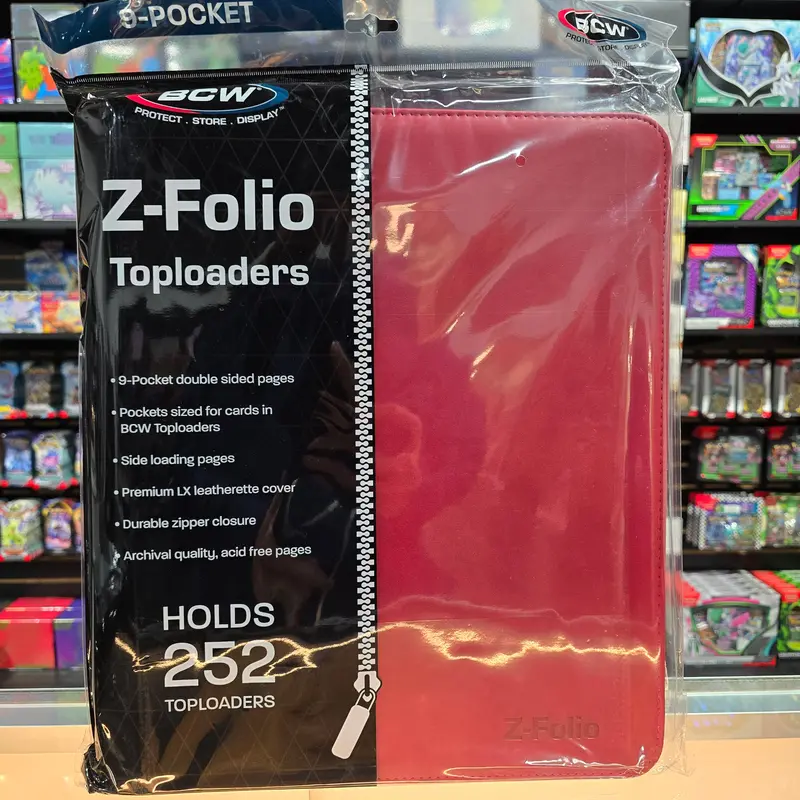 Bcw: Toploaders 9 Pocket Z-Folio Lx Zipper Binder - Red 1