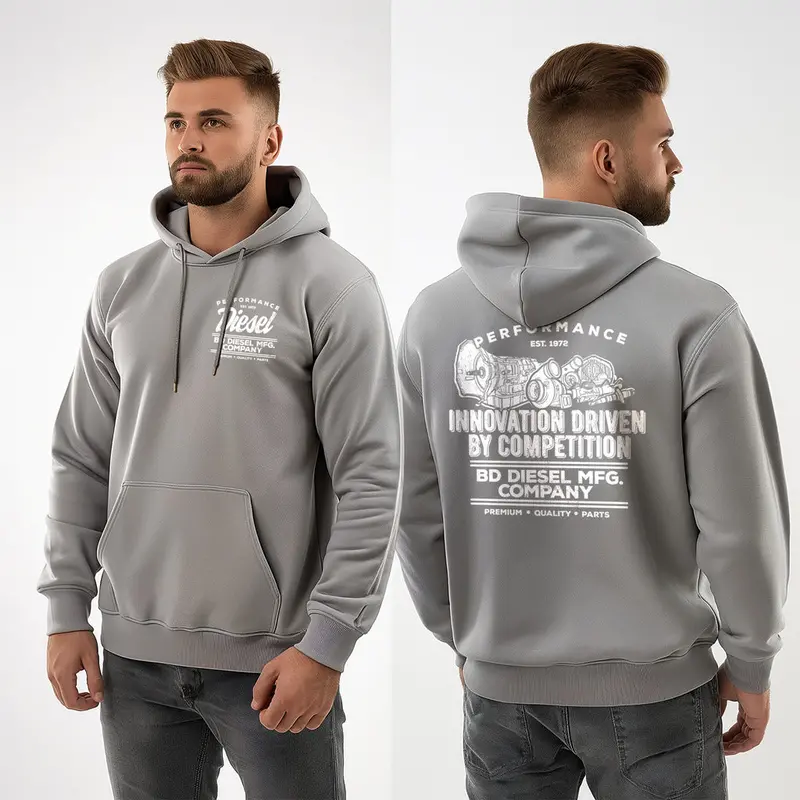 Bd Performance Mfg Grey Pullover Hoodie 1