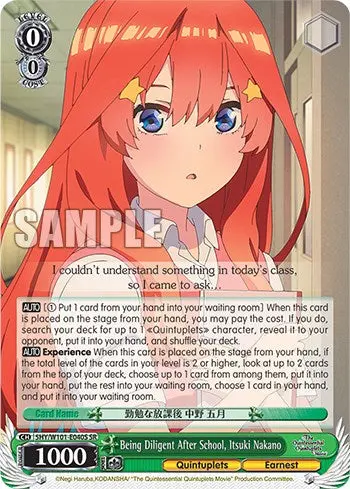 Being Diligent After School, Itsuki Nakano (5Hy/W101-E040s Sr) [The Quintessential Quintuplets Movie] 1