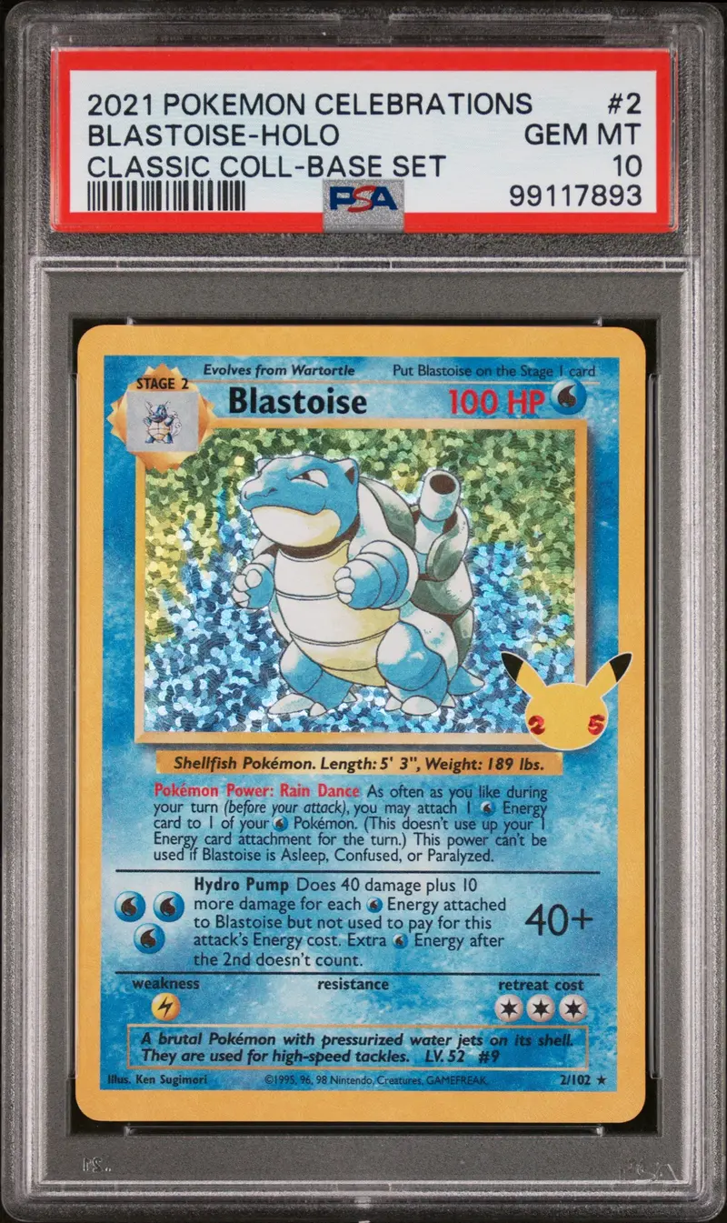 Blastoise-Holo Classic Coll-Base Set 2021 Pokemon Celebrations Classic Collection Psa Gem Mt 10 1