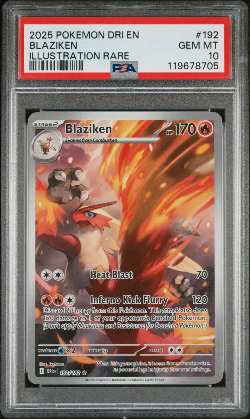 Blaziken Illustration Rare 2025 Pokemon Dri En-Destined Rivals Psa Gem Mt 10 1