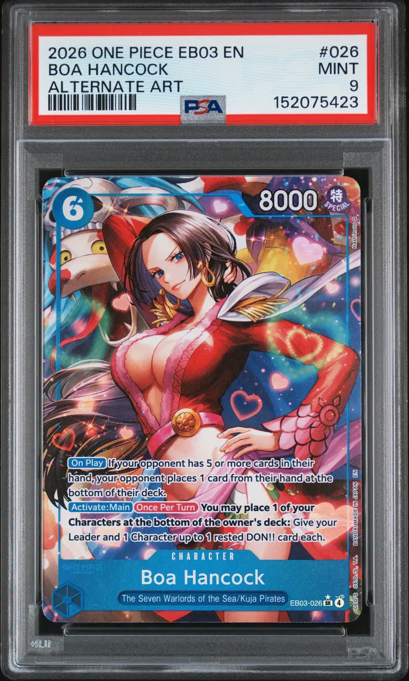 Boa Hancock Alternate Art 2026 One Piece Eb03-Extra Booster -One Piece Heroines Edition- Psa Mint 9 1