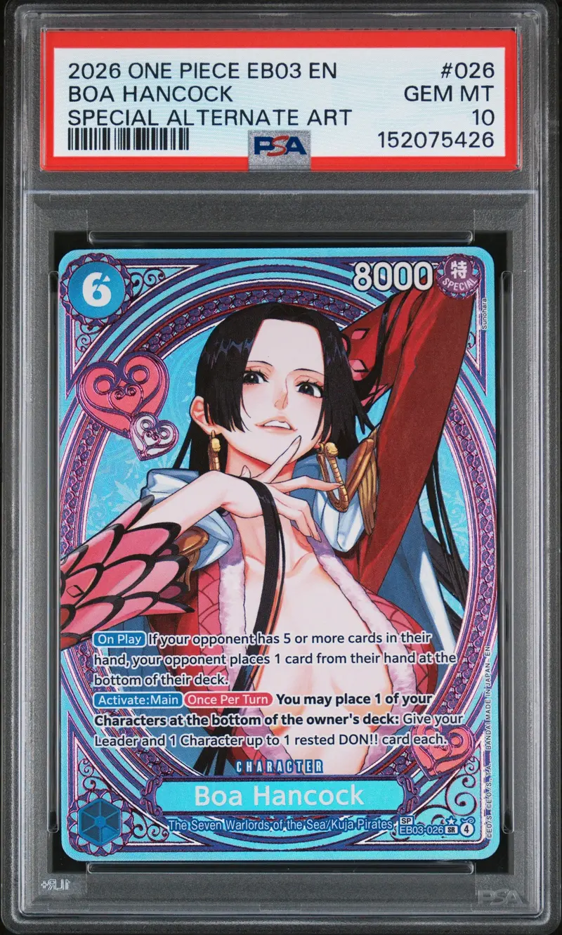 Boa Hancock Special Alternate Art 2026 One Piece Eb03-Extra Booster -One Piece Heroines Edition- Psa Gem Mt 10 1