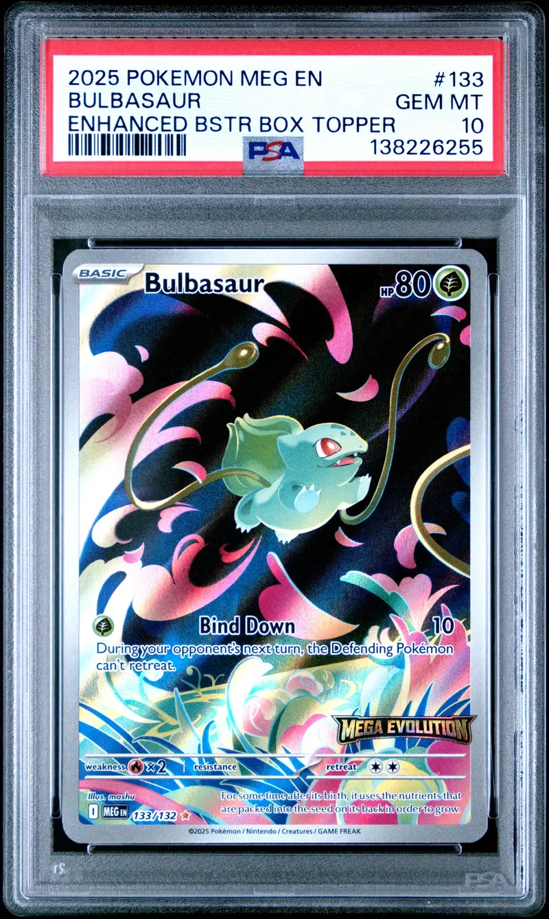 Bulbasaur Enhanced Bstr Box Topper 2025 Pokemon Meg En-Mega Evolution Psa Gem Mt 10 1