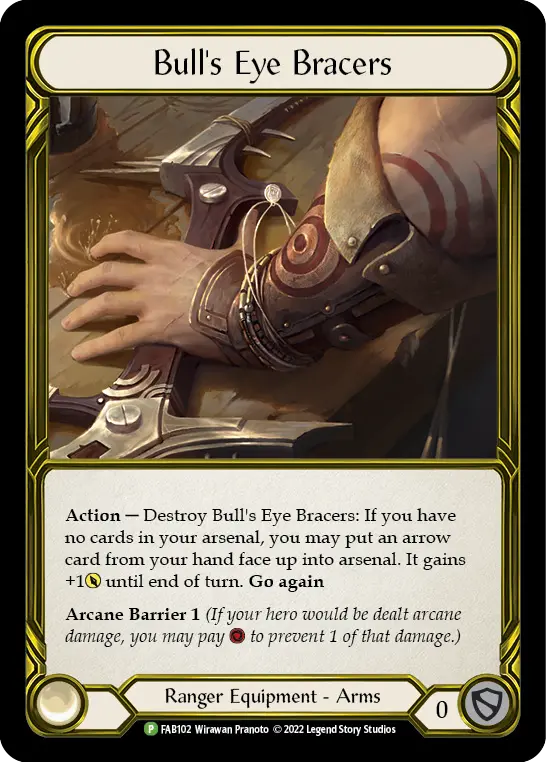 Bull's Eye Bracers (Golden) [Fab102] (Promo)  Cold Foil 1