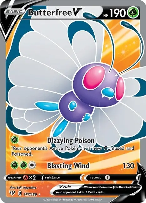 Butterfree V (Full Art) (177/189) (Swsh03) 1