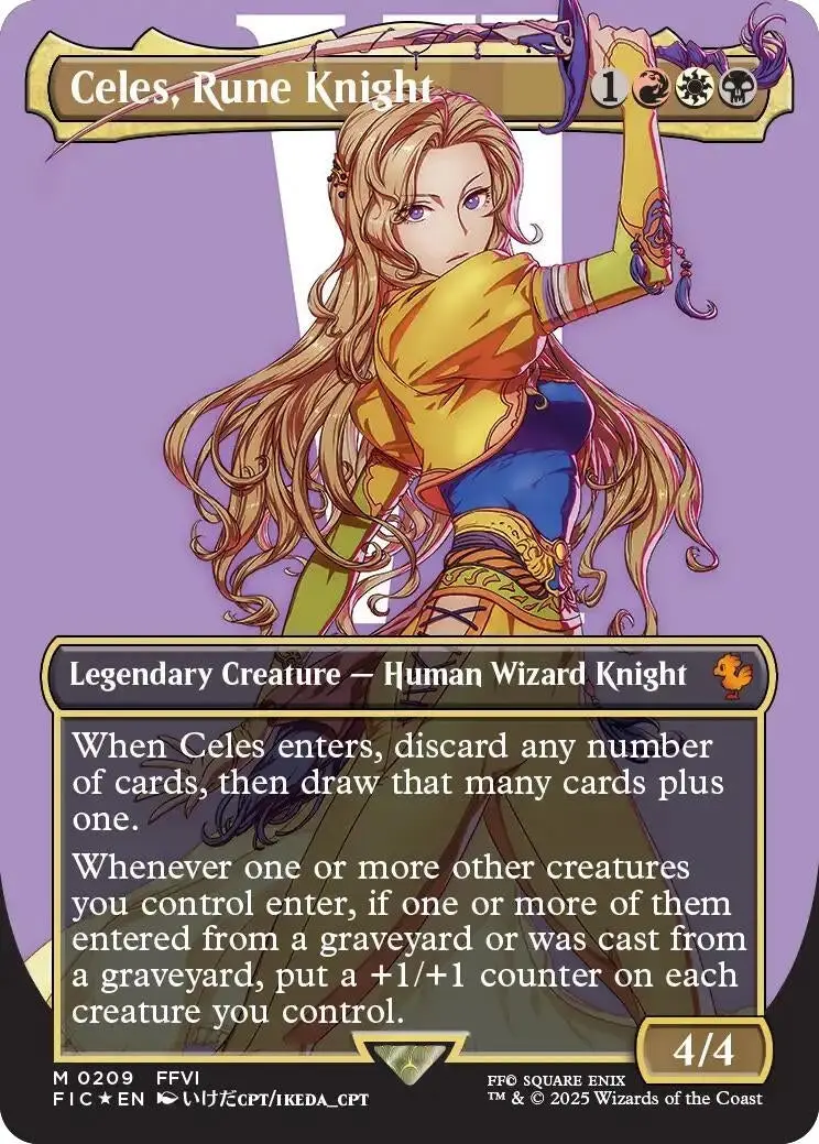 Celes, Rune Knight (Borderless) (Surge Foil) (209) (Fic) 1