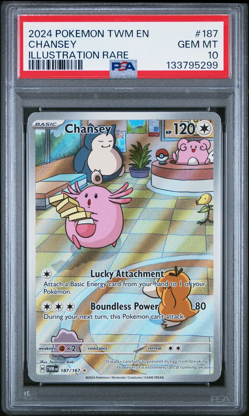 Chansey Illustration Rare 2024 Pokemon Twm En-Twilight Masquerade Psa Gem Mt 10 1