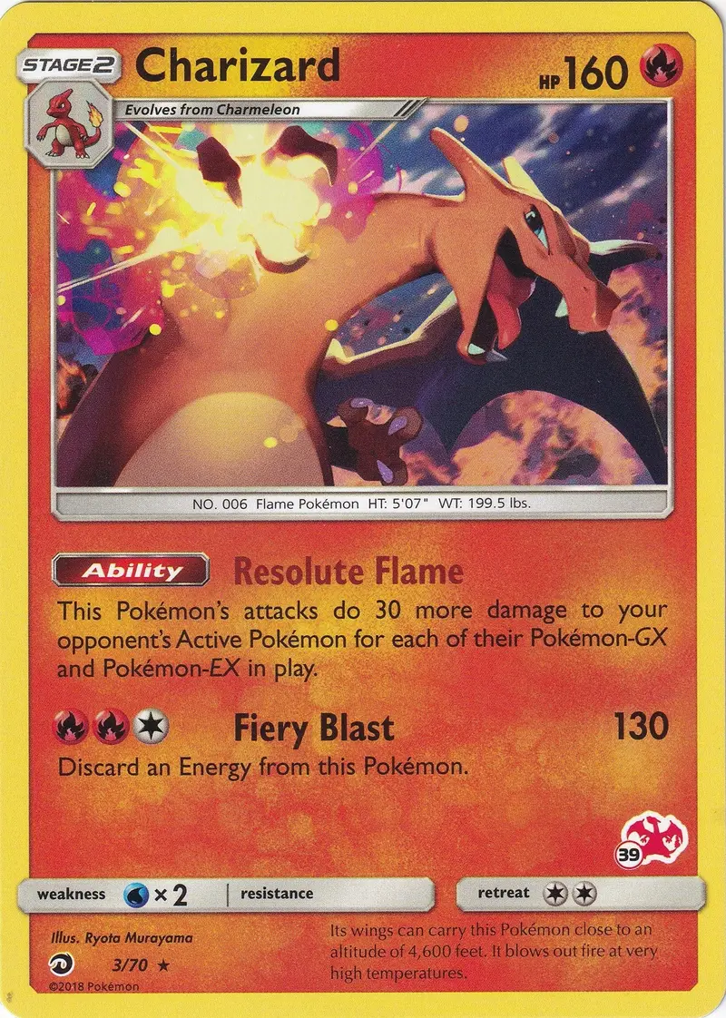 Charizard - 3/70 (#39 Charizard Stamped) (003/070) (Bta) 1