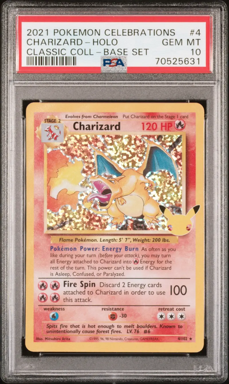 Charizard-Holo Classic Coll-Base Set 2021 Pokemon Celebrations Classic Collection Psa Gem Mt 10 1