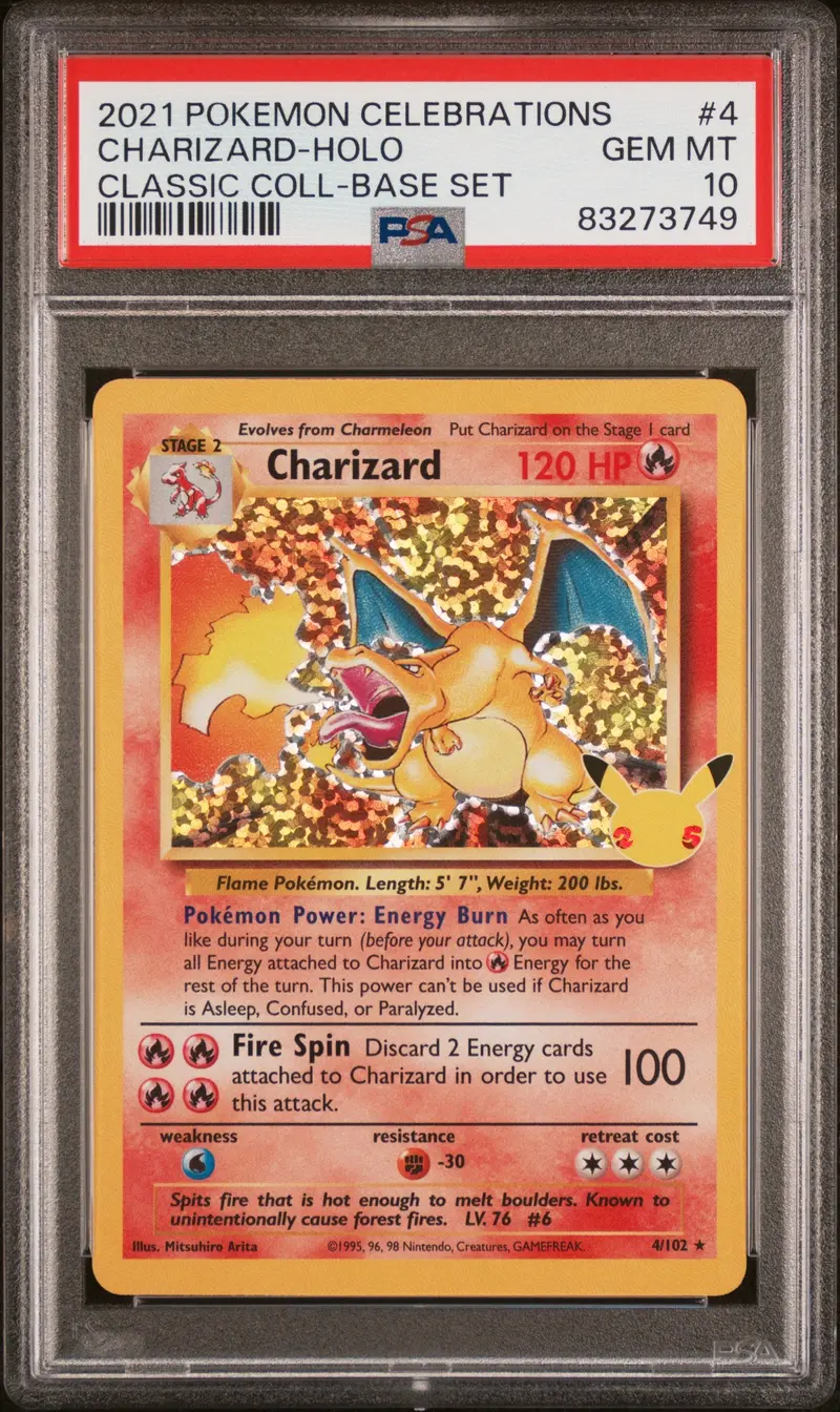 Charizard-Holo Classic Coll-Base Set 2021 Pokemon Celebrations Classic Collection Psa Gem Mt 10 1