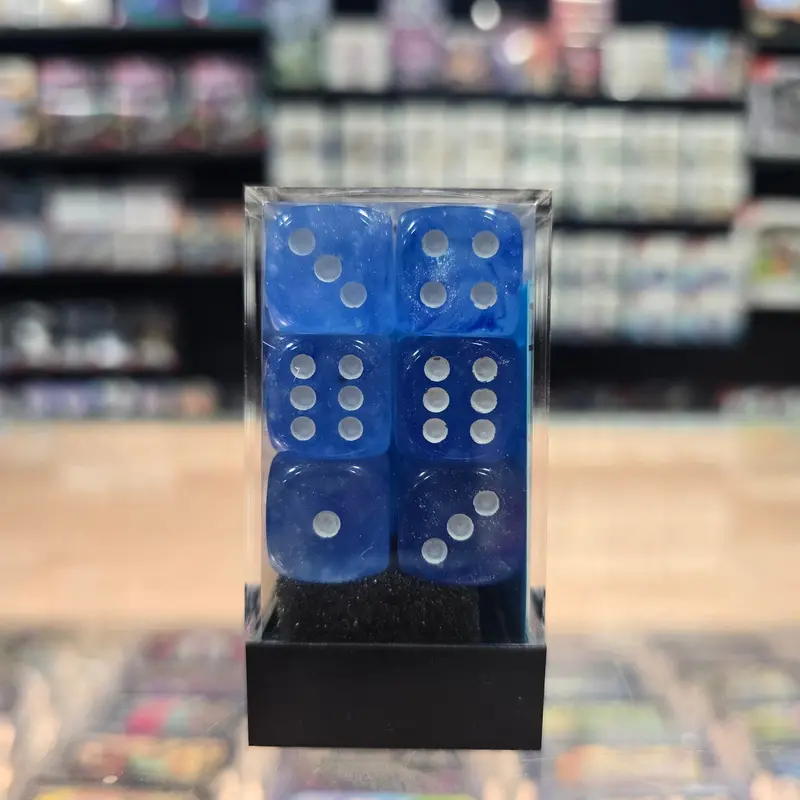 Chessex: Borealis - Luminary - 16Mm D6 36Pc Dice Block (Sky Blue & White) 2