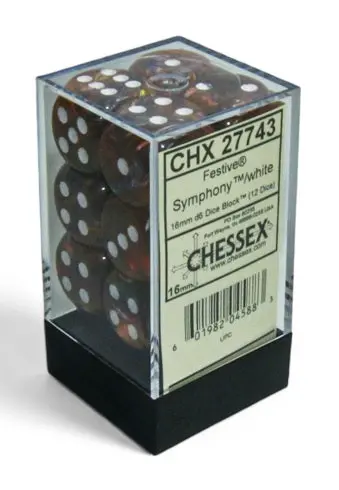 Chessex: Festive - 16Mm D6 36Pc Dice Block (Symphony & White) 2