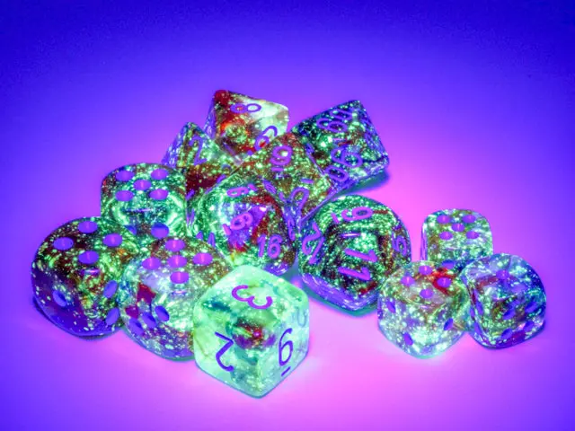 Chessex: Nebula - Luminary - 16Mm D6 12Pc Dice Block (Primary & Blue) 2