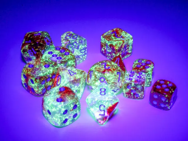 Chessex: Nebula - Luminary - 16Mm D6 36Pc Dice Block (Red & Silver) 2