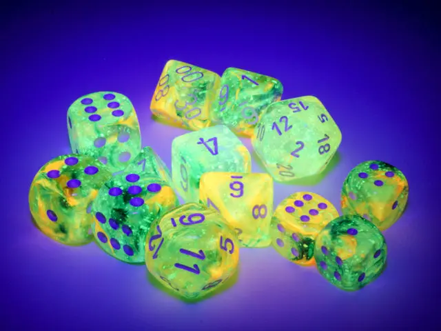 Chessex: Nebula - Luminary - 16Mm D6 36Pc Dice Block (Spring & White) 2