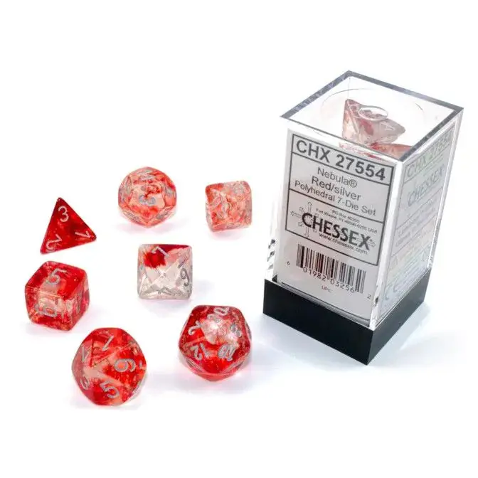 Chessex: Nebula - Luminary - 7Pc (Red & Silver) 1
