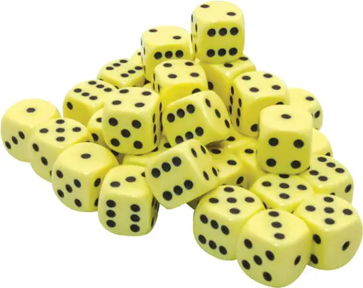 Chessex: Opaque - 12Mm D6 36Pc Dice Block (Pastel Yellow & Black) 1
